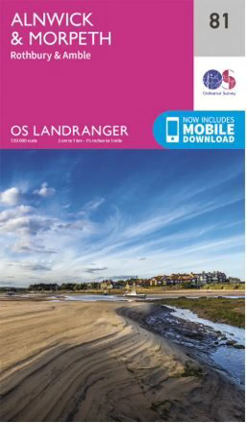 OS Landranger Map 81 - Alnwick and Morpeth Rothbury and Amble